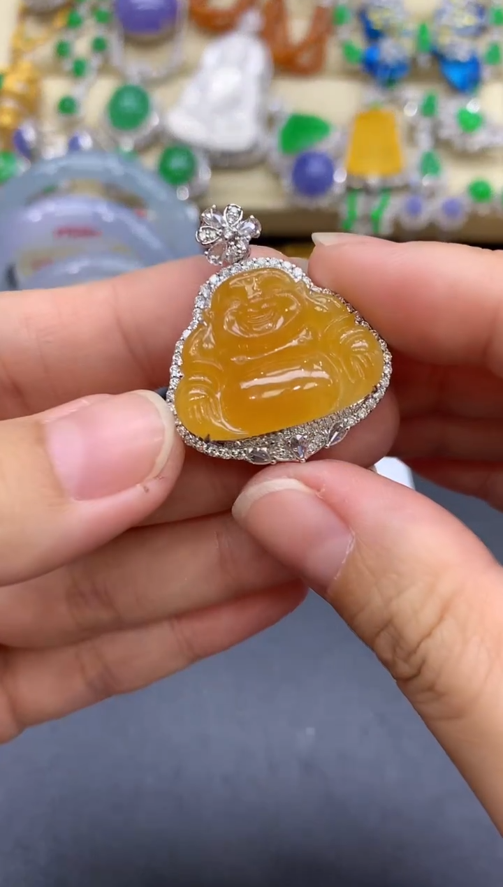 颈饰18K金镶嵌翡翠720-中国好珍宝