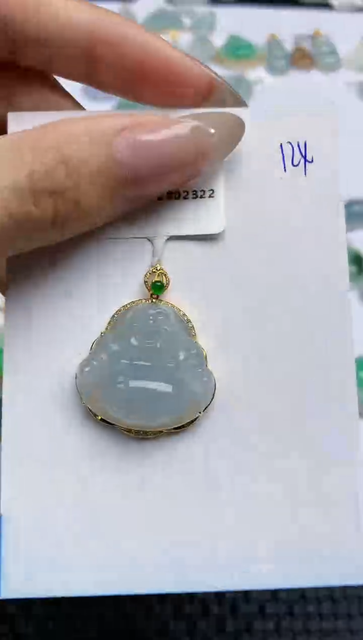 【闪购商品】翡翠颈饰18K金镶嵌 天然翡翠A货