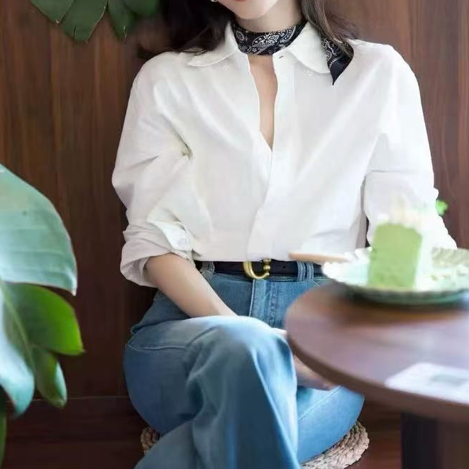 经典尖棉女士衬衫百搭