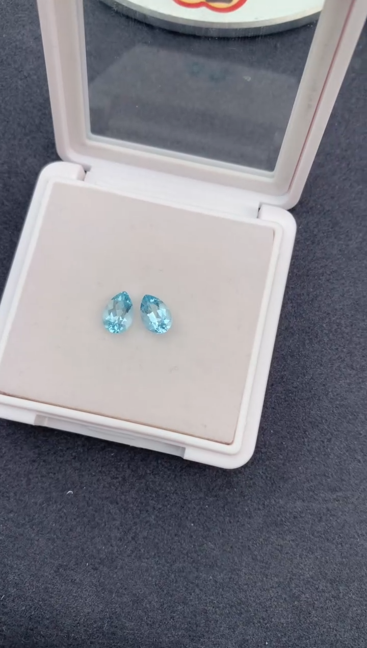 【闪购商品】海蓝宝石裸石未镶嵌2ct海蓝宝配对