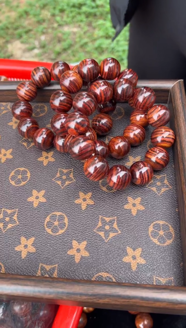 黄花梨/降香黄檀A006虎皮纹2.0圆珠手串498