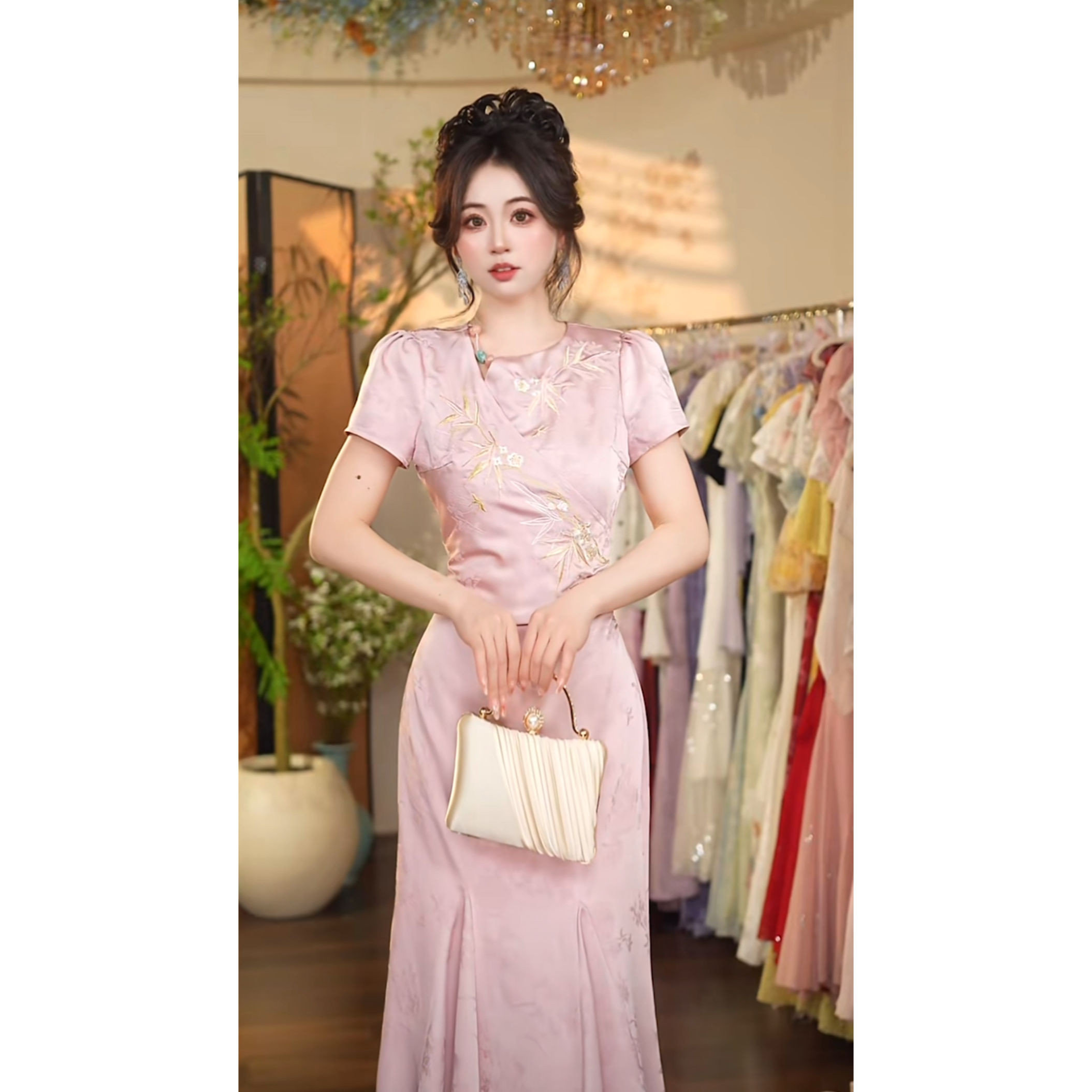 瑞瑞定制-1205（玫花露）连衣裙X1142