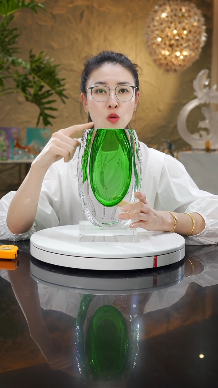 瓷片福利绿色花瓶大号