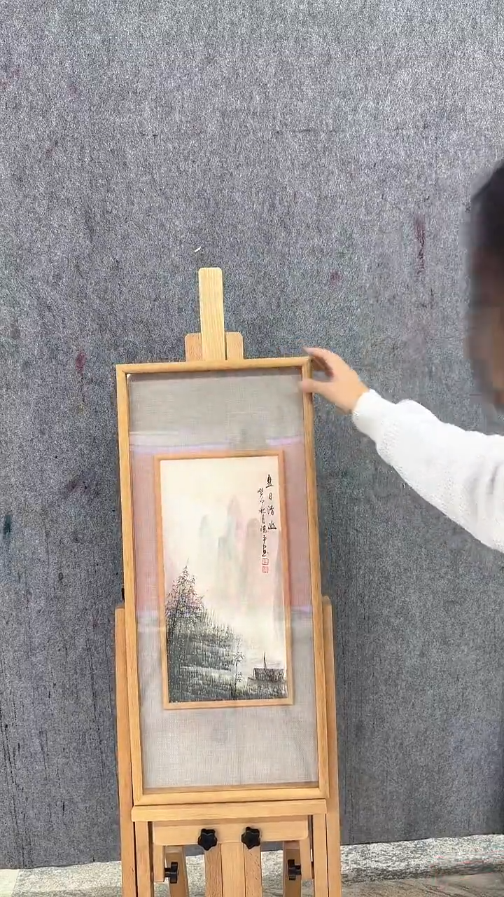 国画严老师带框国画展览作品-带框发货2