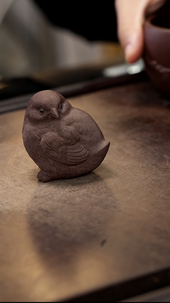 小鸡雕塑茶宠摆件