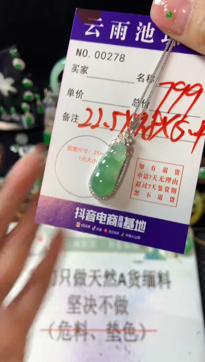 【闪购商品】翡翠颈饰银S925镶嵌翡翠