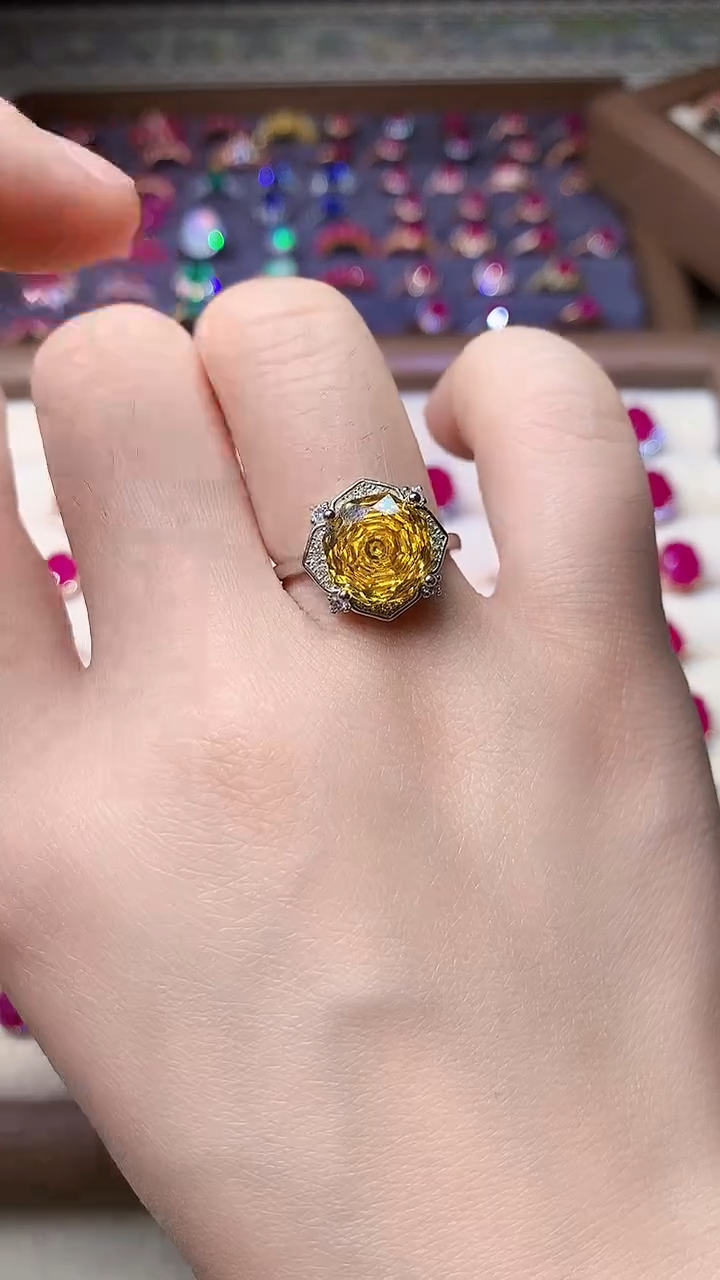 【闪购商品】彩色蓝宝石戒指银S925镶嵌0000