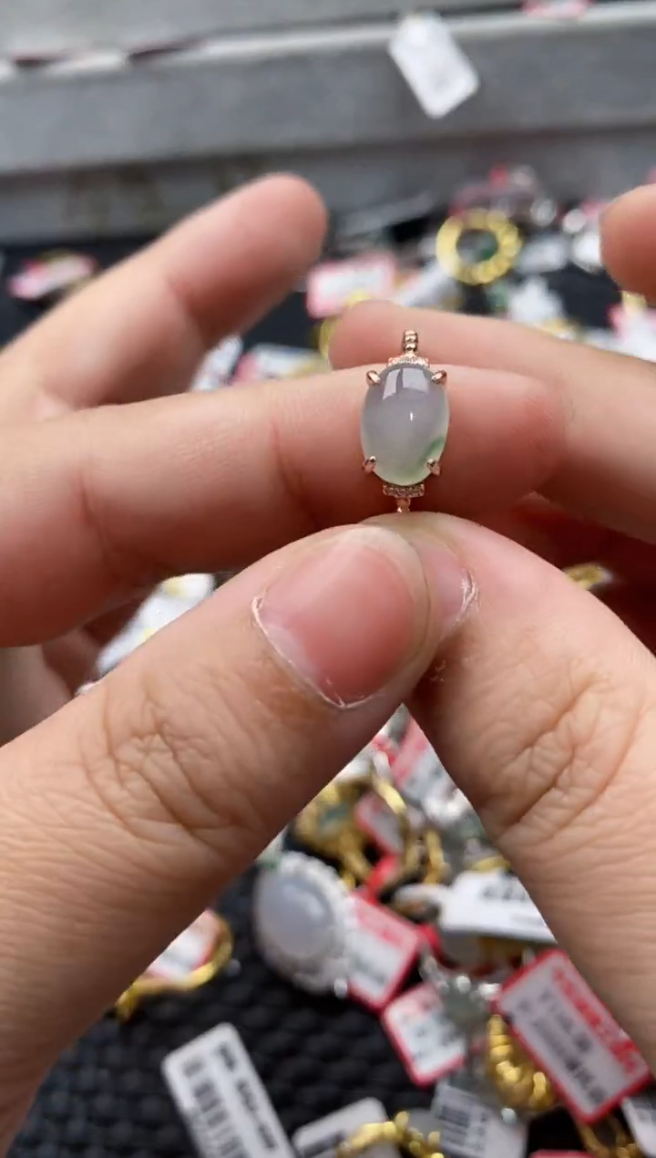 【闪购商品】翡翠戒指银S925镶嵌77777----2