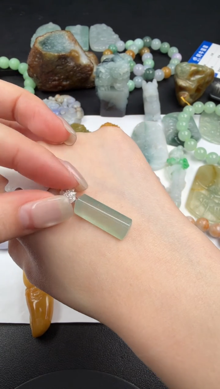 吊坠(不含链)18K金镶嵌翡翠翡翠饰品-167