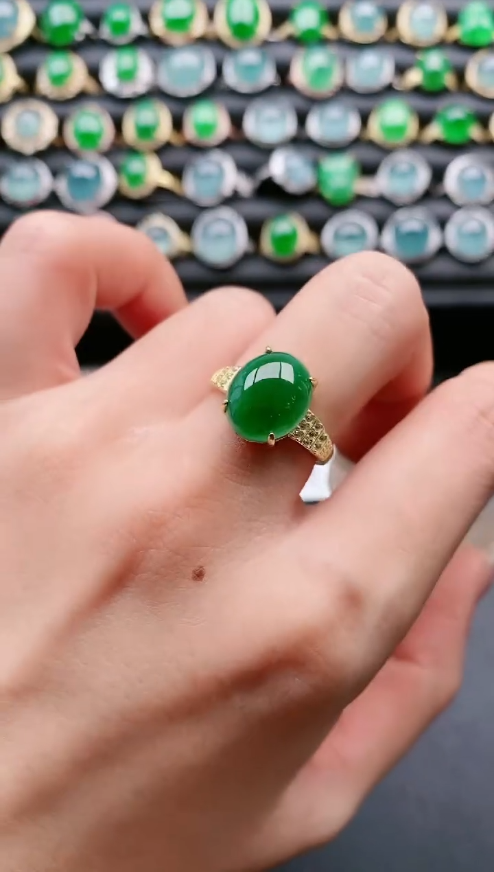 【闪购商品】翡翠戒指银S925镶嵌111111