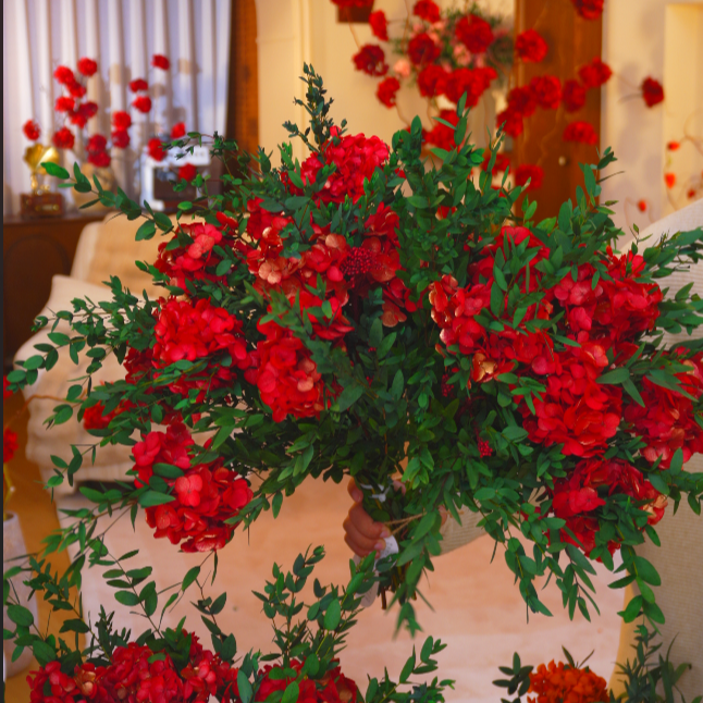 【红色锦鲤】永生绣球花束花期长云南发货