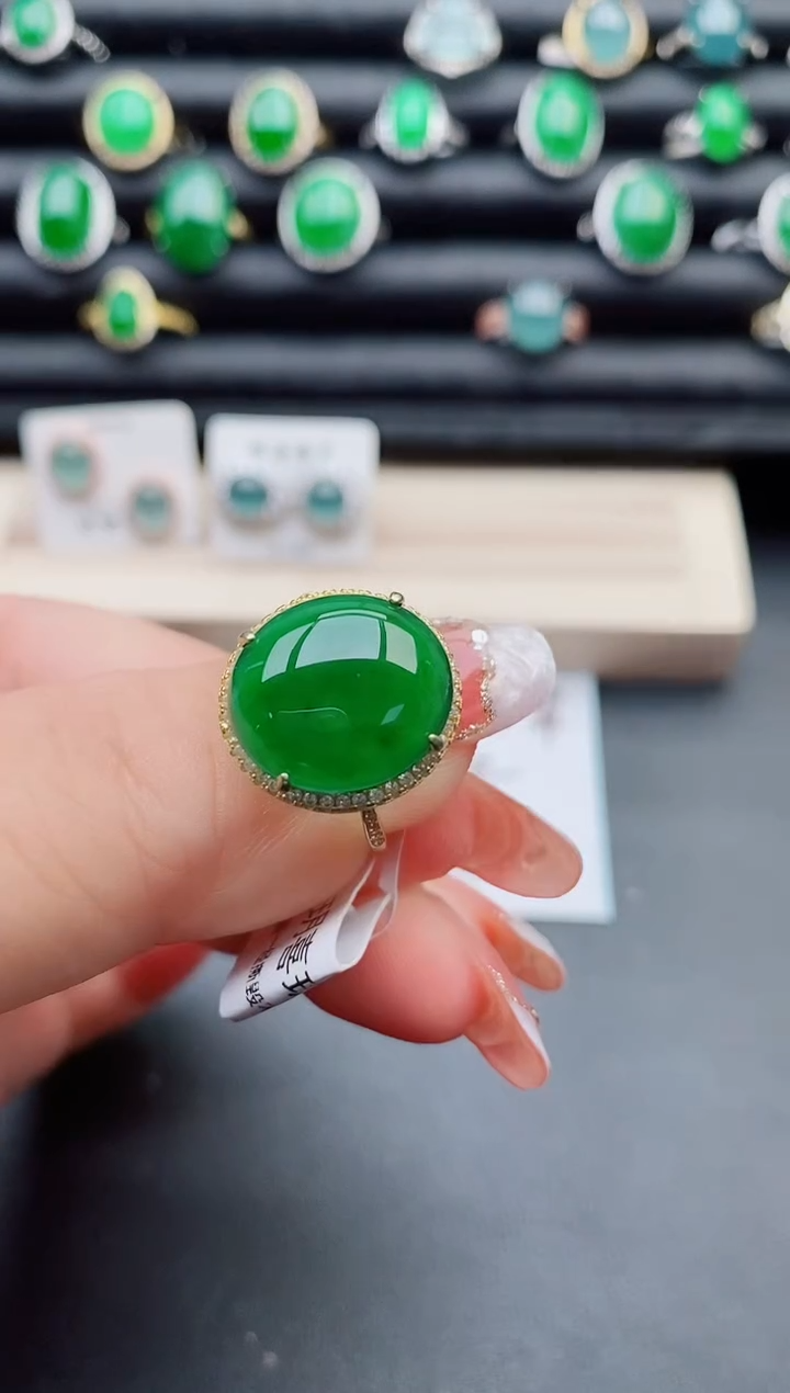 【闪购商品】翡翠戒指银S925镶嵌1312312