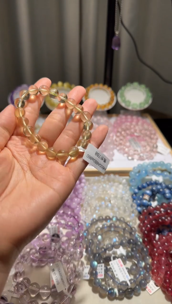 【闪购商品】水晶手链未镶嵌黄水晶9mm+