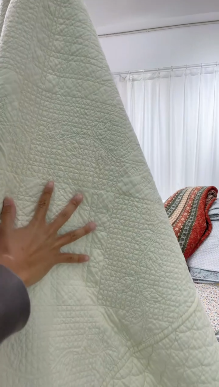 棉220*230纯棉奶黄色床盖26号微瑕