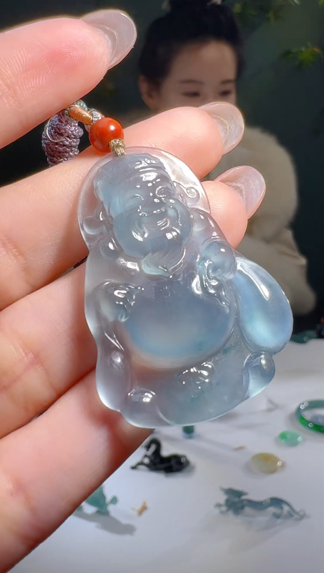 【闪购商品】翡翠颈饰未镶嵌天然A货翡翠米爷