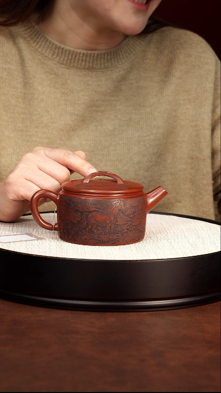 茶壶紫砂宜兴紫砂 汉瓦大红袍 顾建根 114