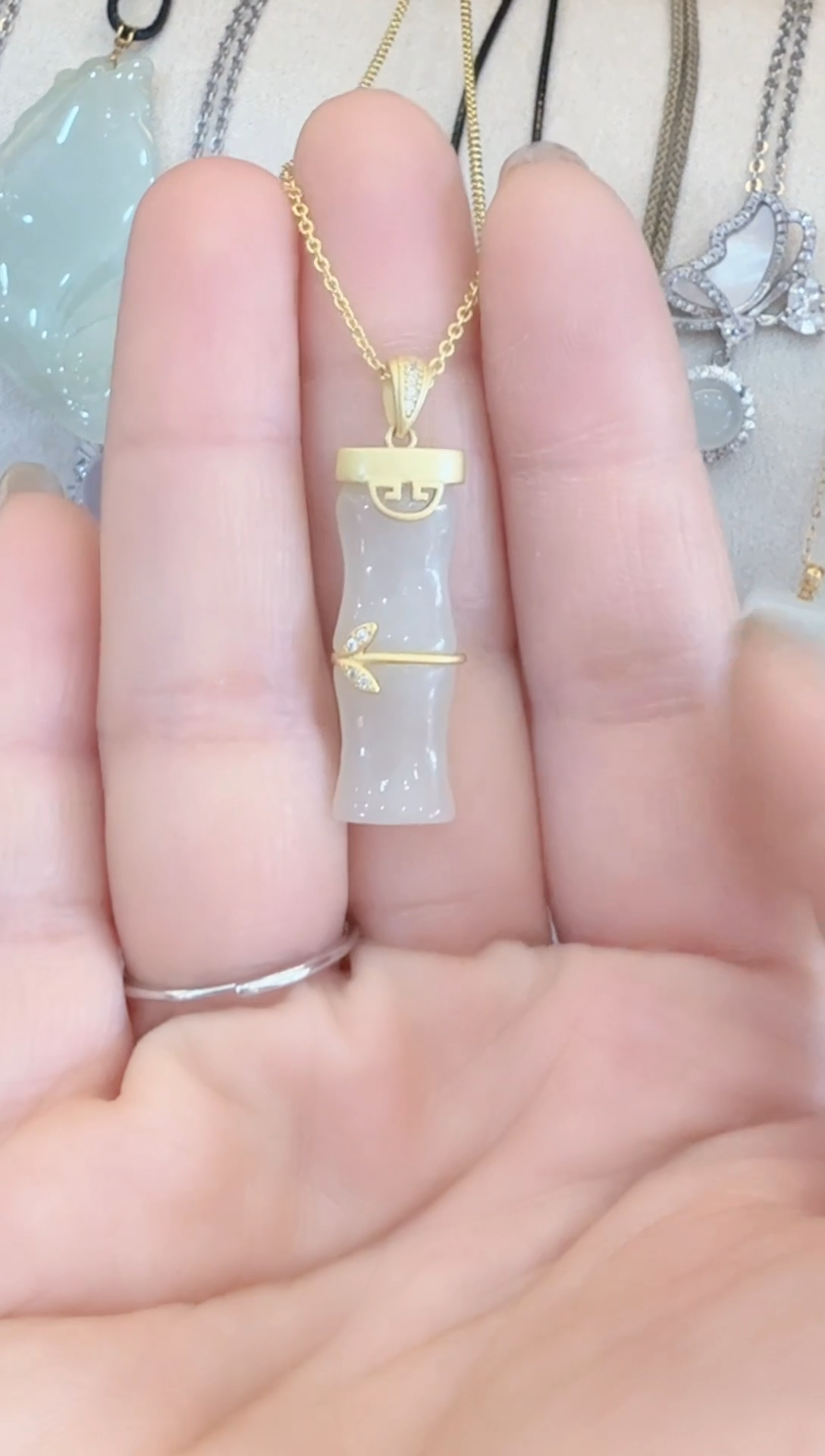 吊坠(不含链)未镶嵌和田玉竹节