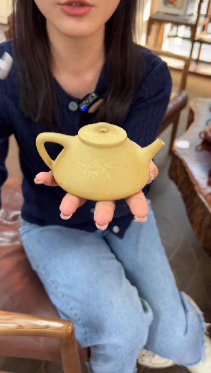 【闪购商品】紫砂茶壶【头哥手工壶】子冶石瓢本绿刻绘