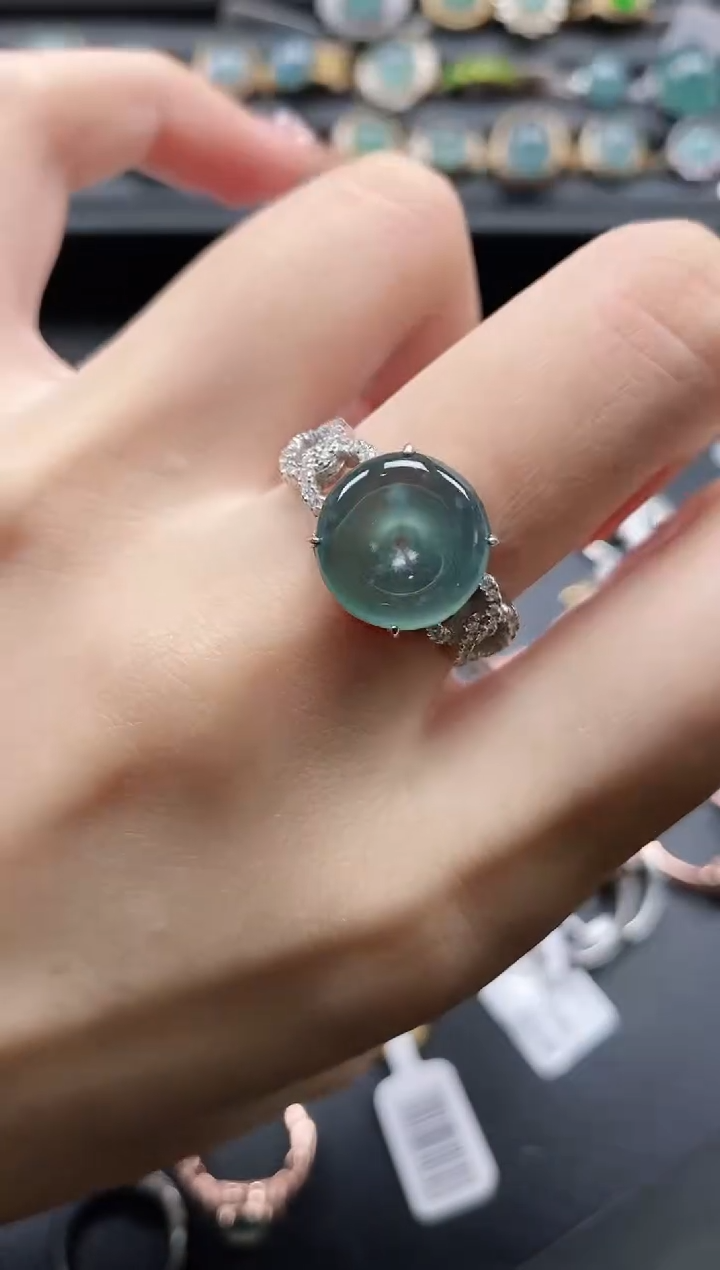 【闪购商品】翡翠戒指银S925镶嵌11111