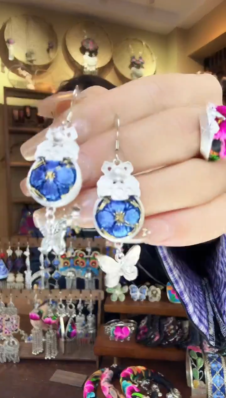 刺绣非遗刺绣民族风耳环