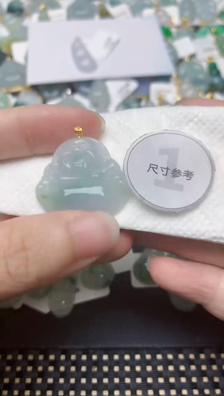 翡翠18K金镶嵌颈饰天然缅甸A货翡翠