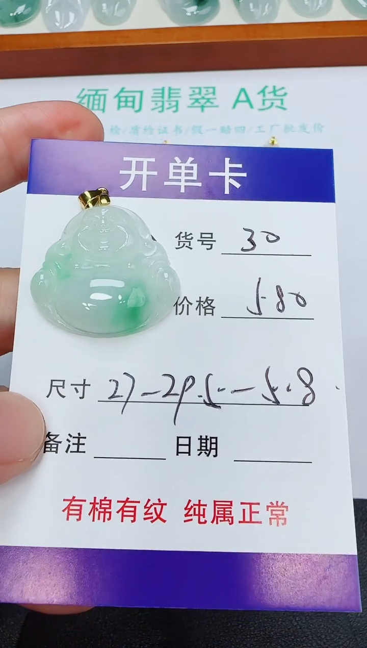 吊坠(赠链)未镶嵌翡翠30