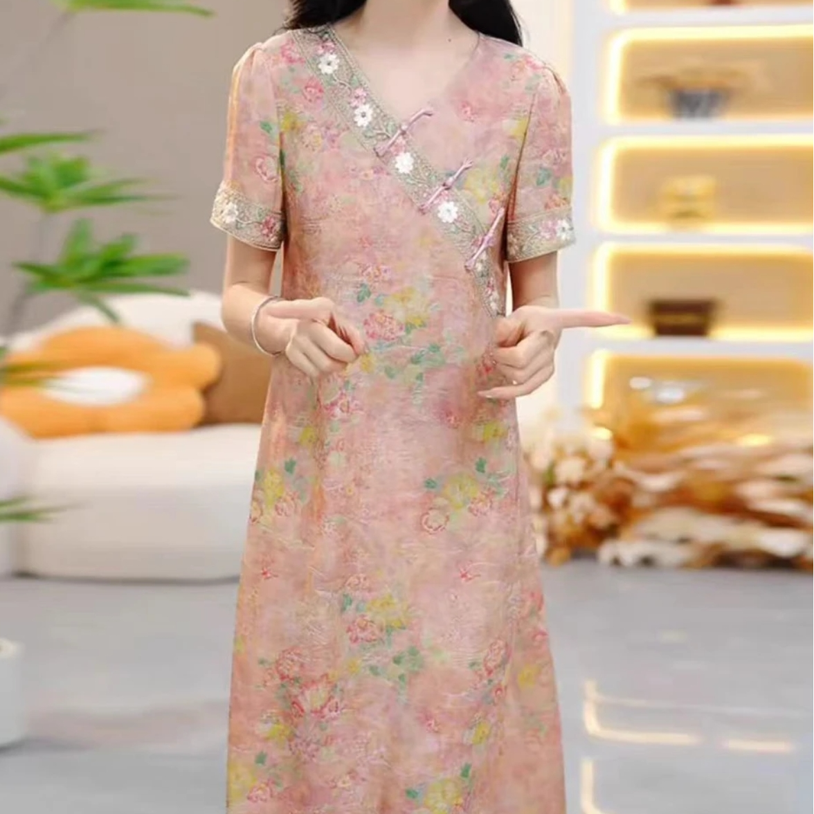 【店铺热销】短袖提花套头常规款夏装薄款宽松夏季纯色中国风上衣