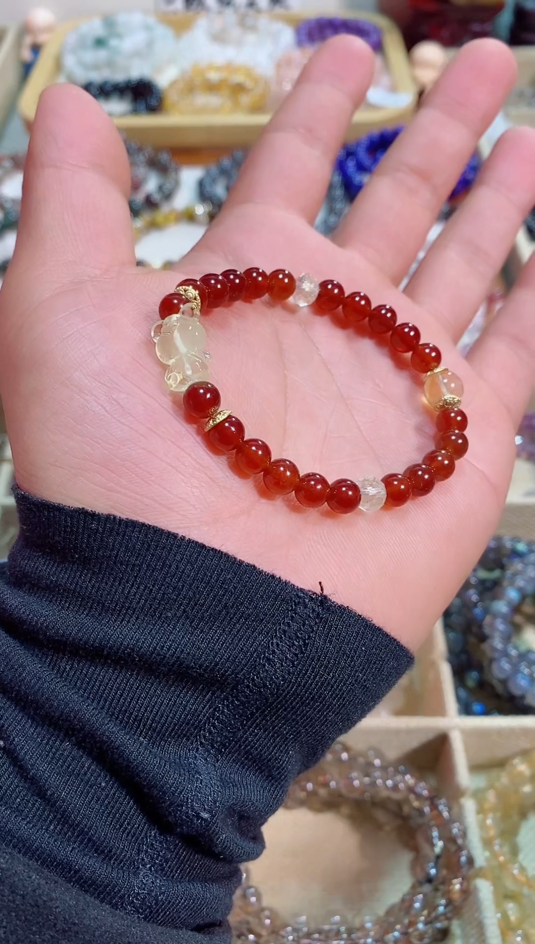 【闪购商品】水晶手链未镶嵌石榴石DIY8m+（多样性发其一）