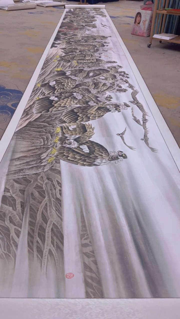 【闪购商品】国画1.31国展-郑志宗长卷-动物43