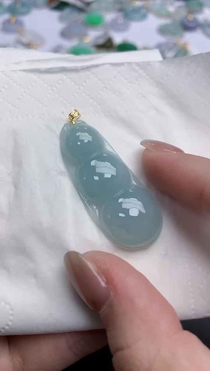 【闪购商品】翡翠颈饰18K金镶嵌天然缅甸翡翠A货