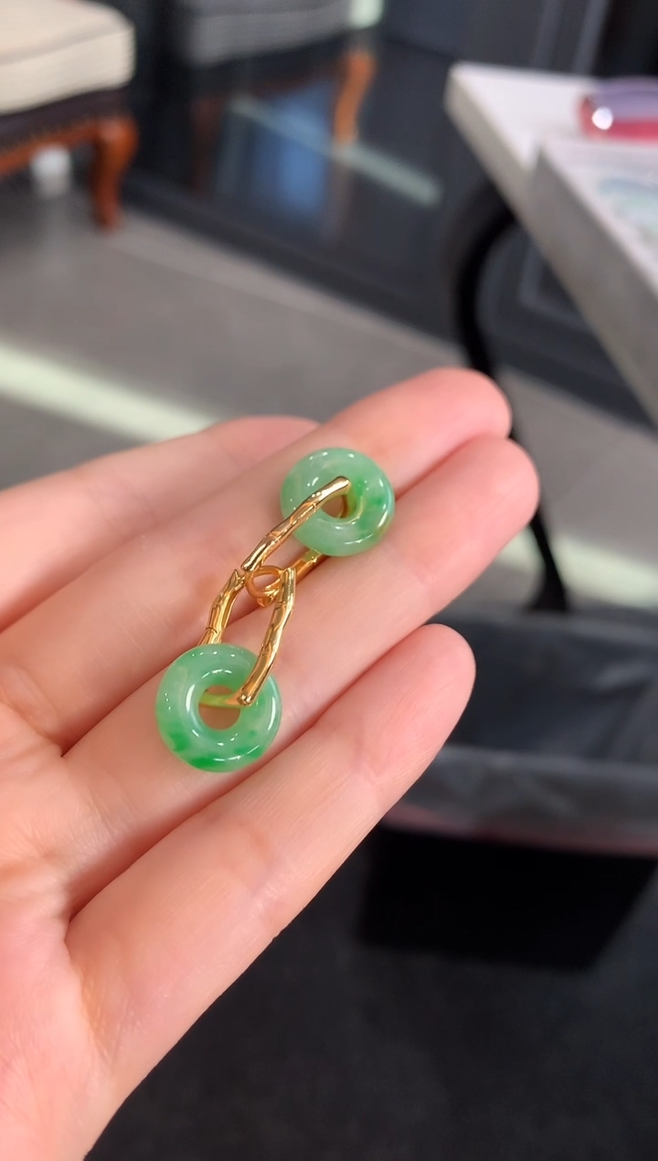 【闪购商品】翡翠耳饰银S925镶嵌耳饰