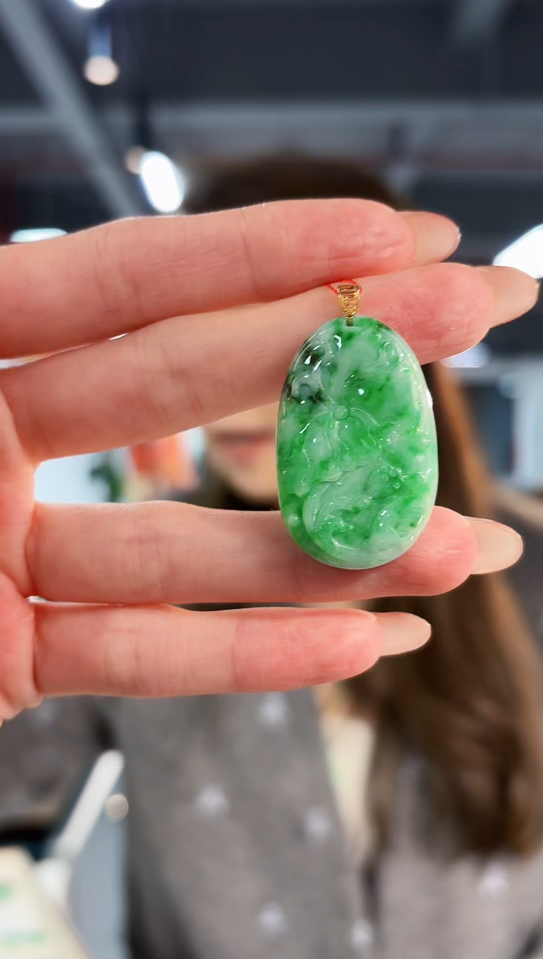 【闪购商品】翡翠颈饰18K金镶嵌缅料A货/支持复检/一件