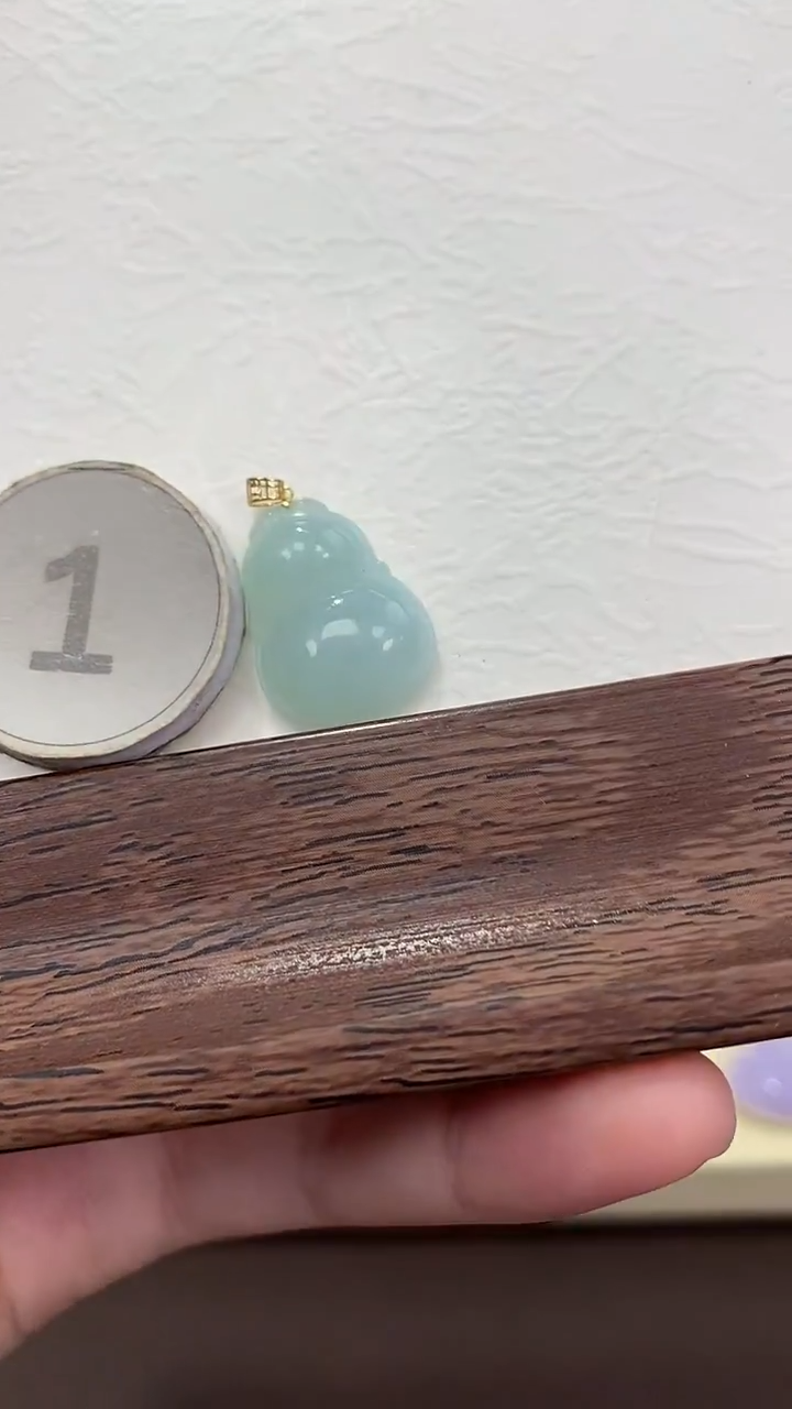 颈饰18K金镶嵌翡翠天然缅甸a货翡翠(多样性发其一