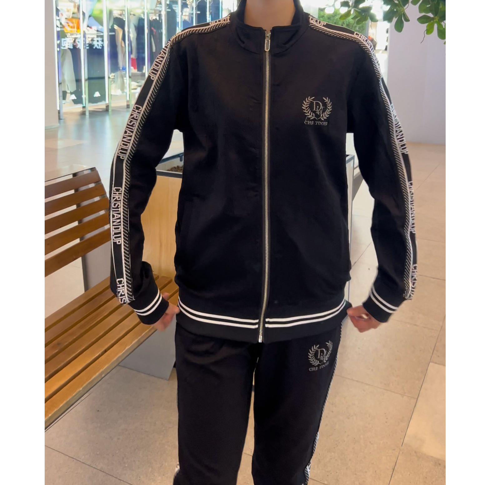 【风尚潮专属】WM882552 365男士新款时尚休闲外套裤子套装