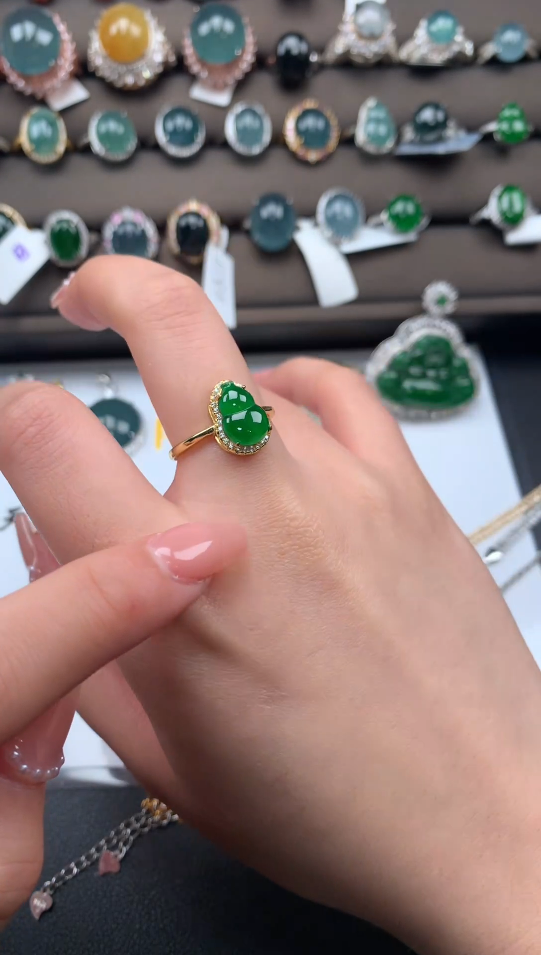 【闪购商品】翡翠戒指银S925镶嵌4211