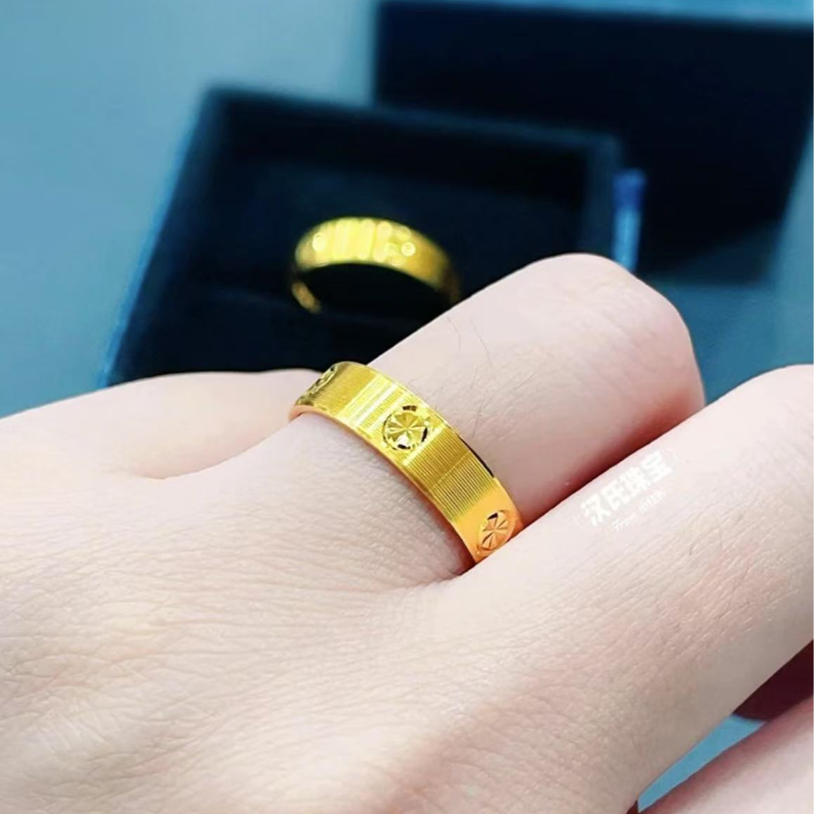 合金戒指 拉丝【米字】时尚简约闭口指环