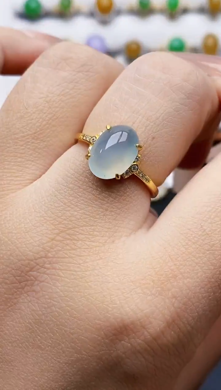 银S925镶嵌戒指翡翠2558