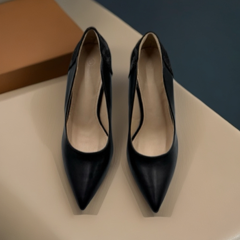 683-A夏季高跟鞋新款夏季女士尖头细跟黑色高跟鞋职场百搭单鞋