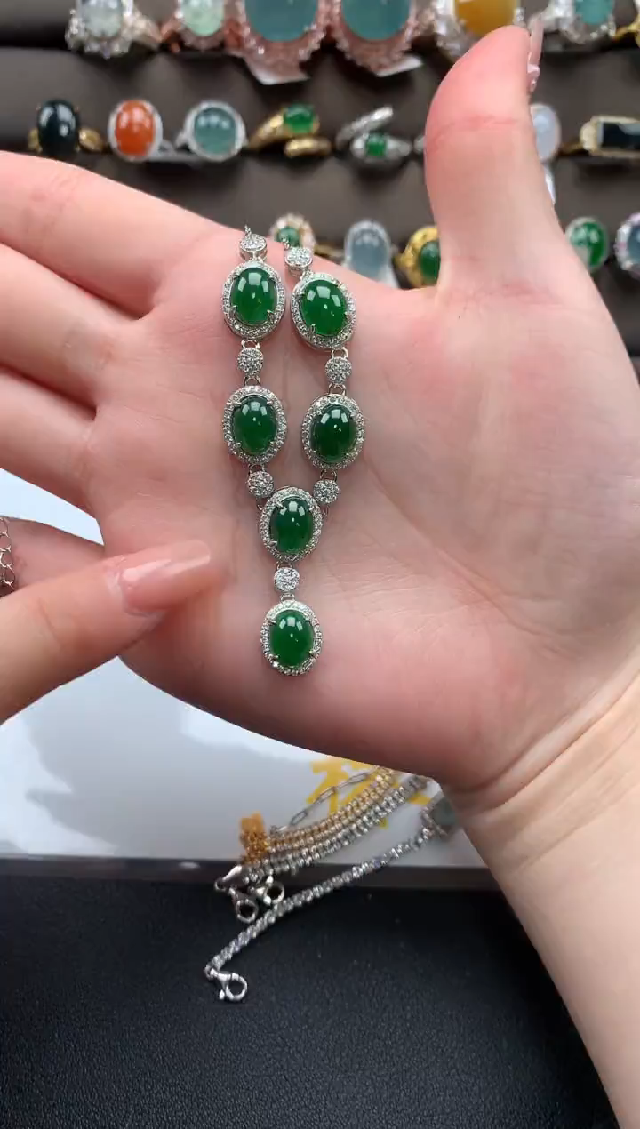 【闪购商品】翡翠戒指银S925镶嵌7357