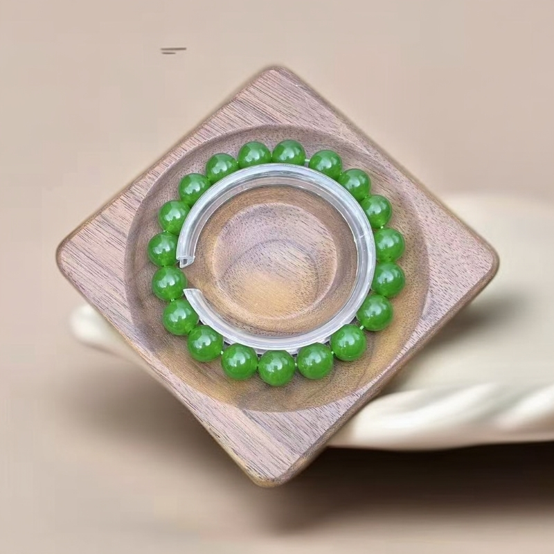 【佳玺壹店】144 天然玉石 菠菜绿10mm