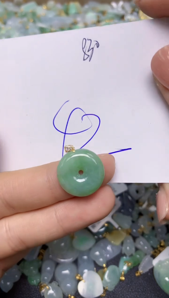 【闪购商品】翡翠挂件18K金镶嵌 天然翡翠A货