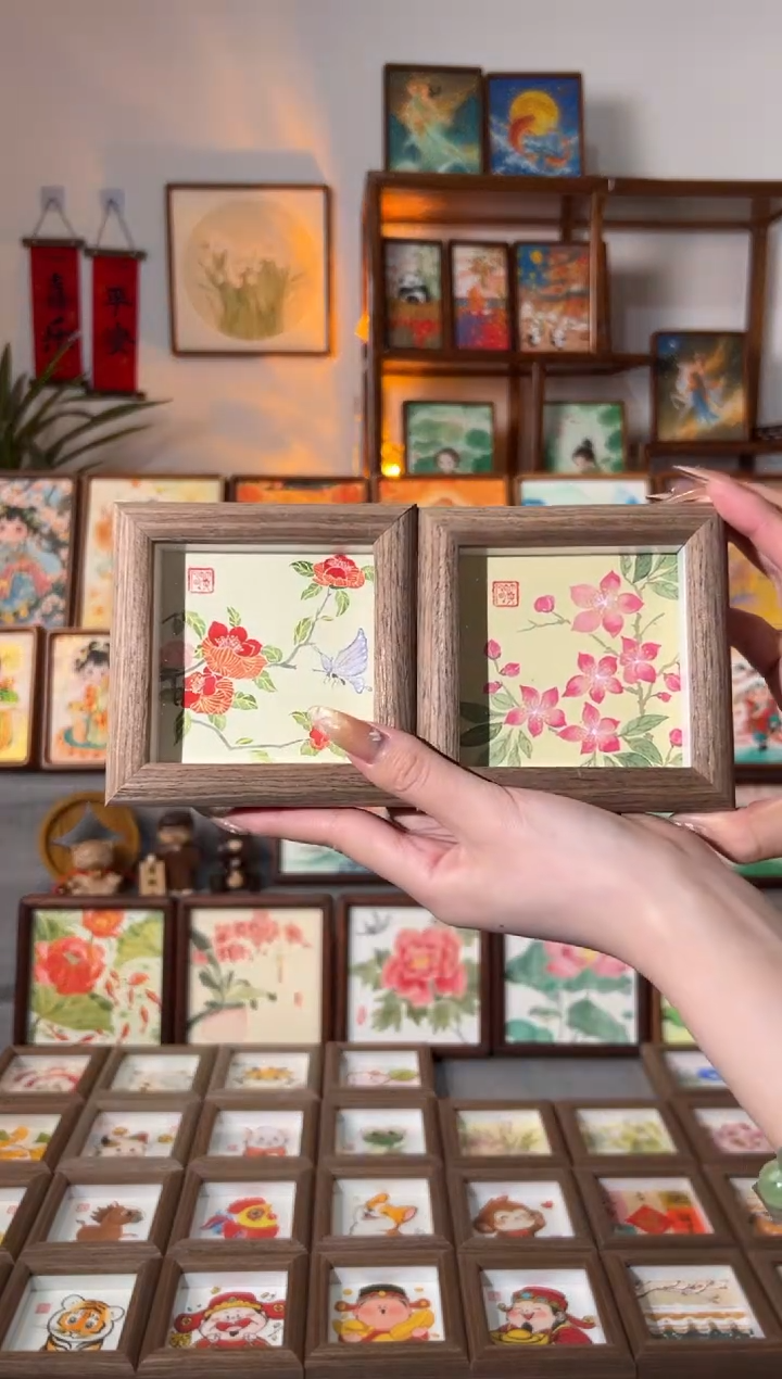 【闪购商品】国画山茶花蝴蝶 小桃花蝴蝶 一组11