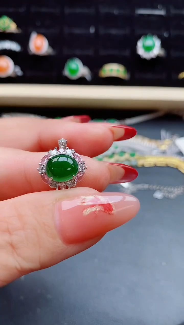 【闪购商品】翡翠戒指银S925镶嵌321321