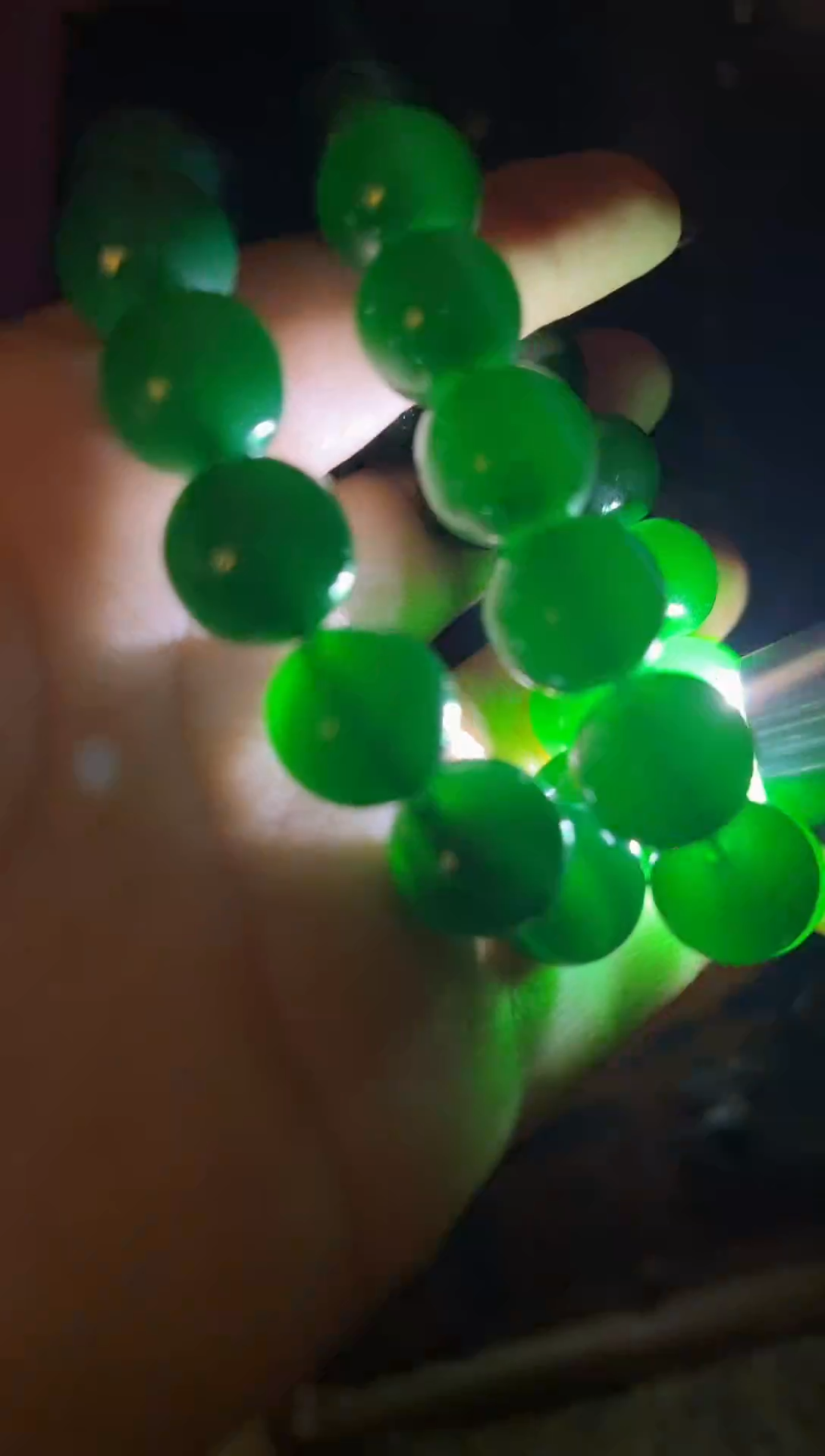 手串未镶嵌和田玉和田玉绿手串两条给