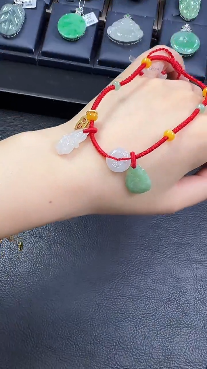 未镶嵌挂件翡翠脚链