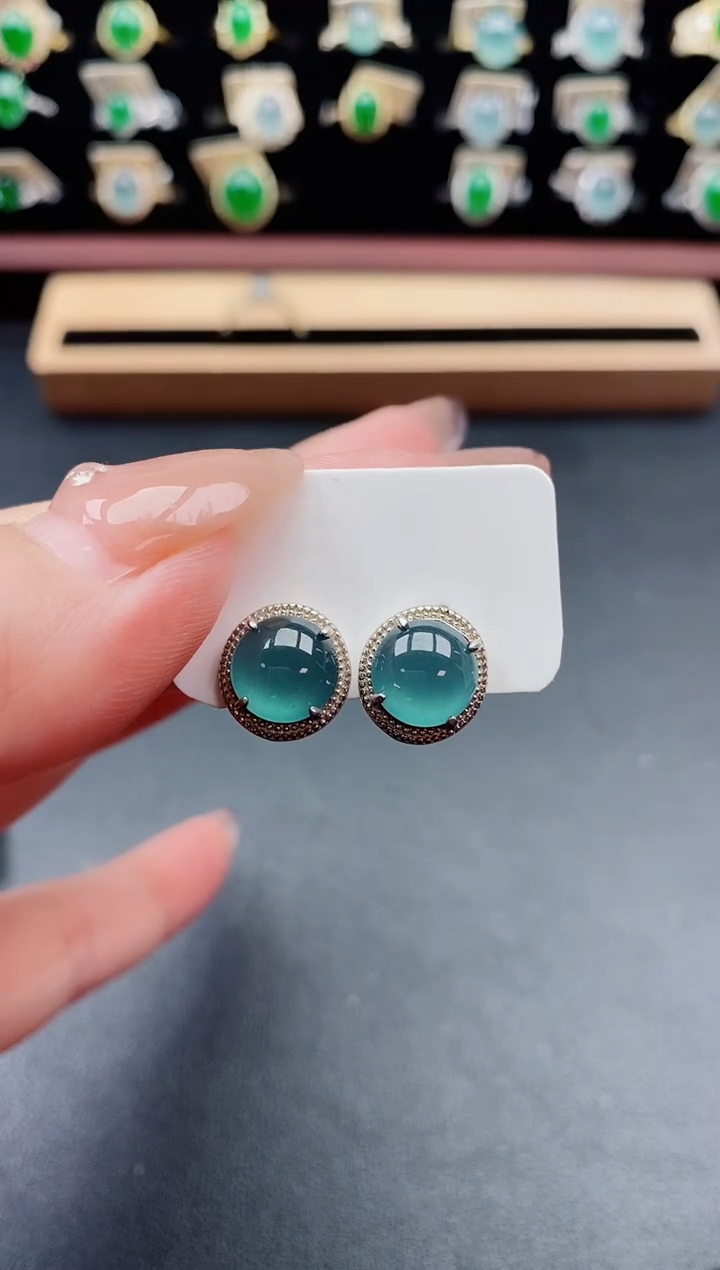 银S925镶嵌戒指翡翠1