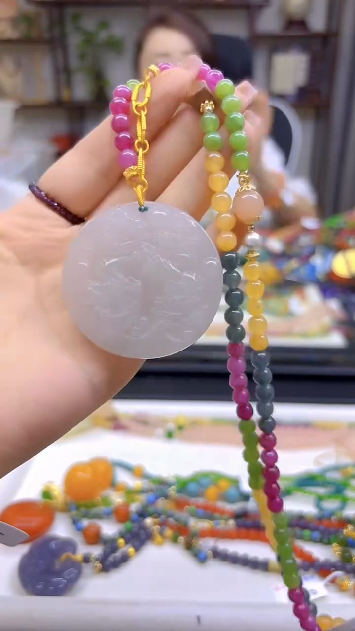 和田玉未镶嵌毛衣链DIY款M691