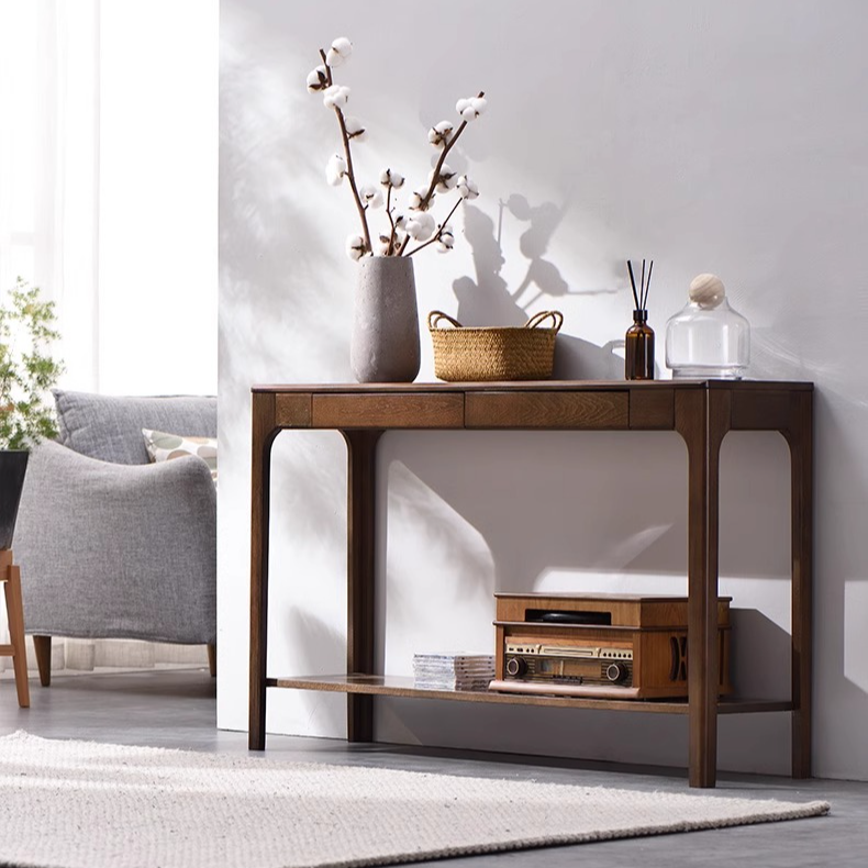 【玄关桌】靠墙玄关台实木窄边桌新中式案台长窄简约现代条案