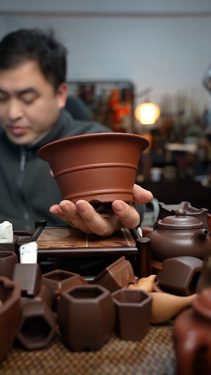 紫砂花盆長木軒精品紫砂14.5*8内口12*6.8