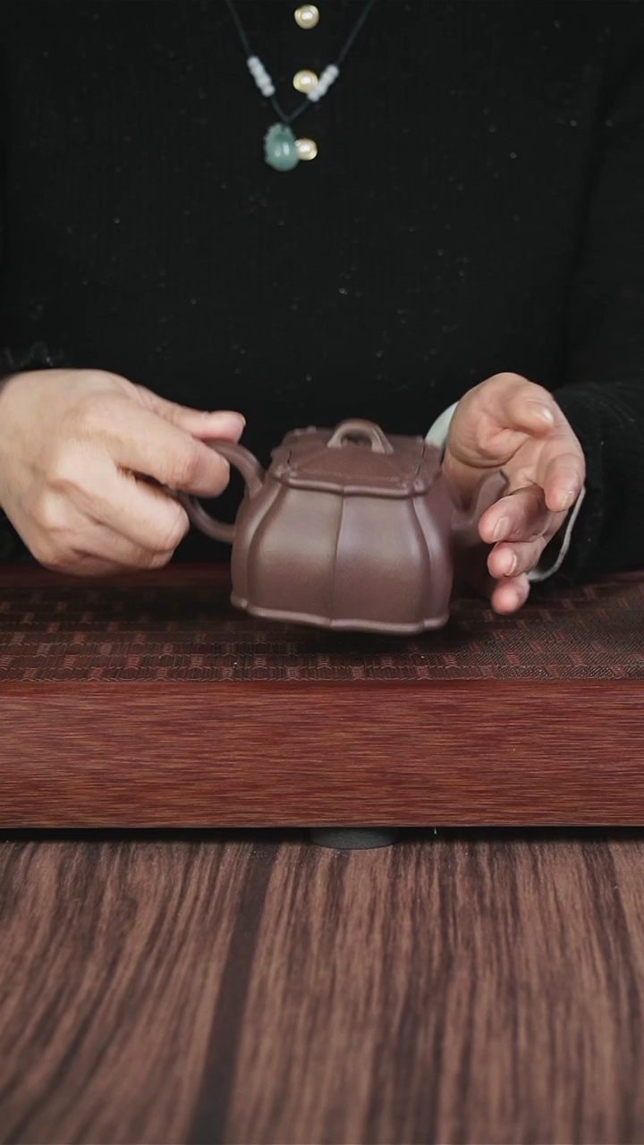 【闪购商品】紫砂茶壶筋纹  四方乾坤